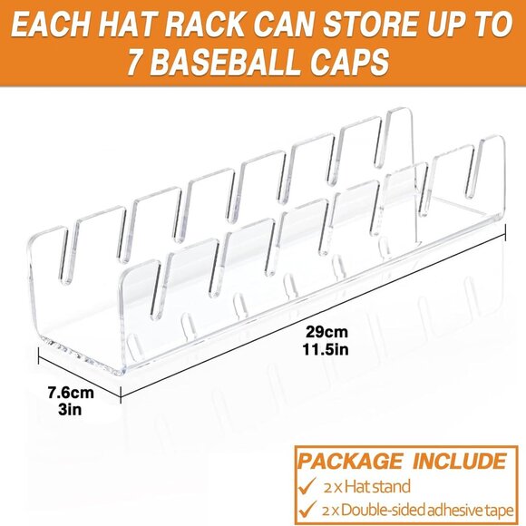 New Hat Organizer for Baseball Caps Display and Organizer - 2 Pack - Picture 7 of 8